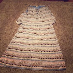 Print cropped dress spaghetti strapped